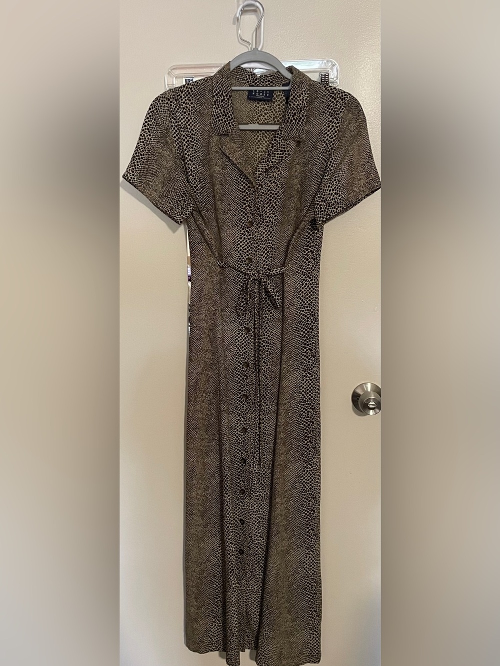 Liz Claiborne/Crazy Horse Animal/Brown Printed SS Women’s  Maxi Dress size 12 L